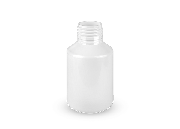 Frasco 100ml em PET, boca 28mm na cor Branco
